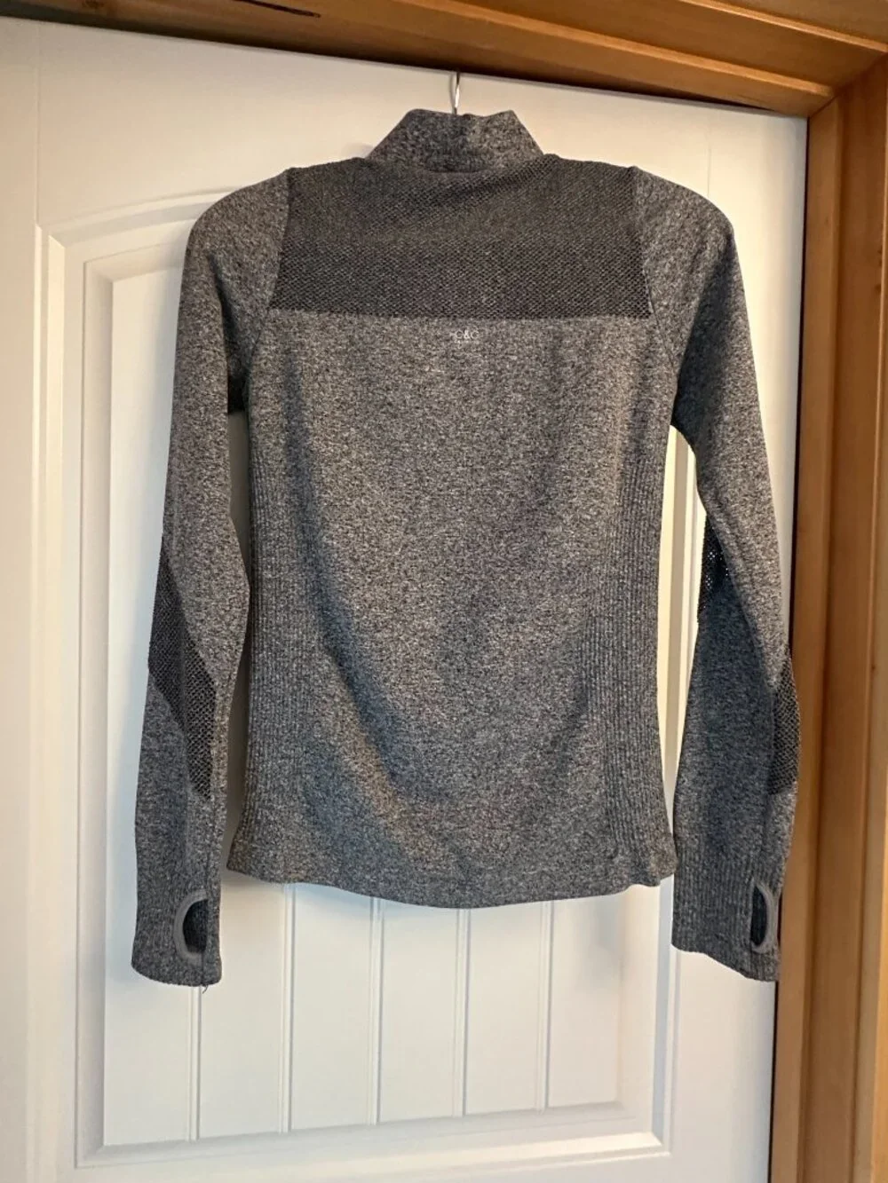 C&C California Gray Seamless Moto Zip-Up Mesh Track Jacket Small